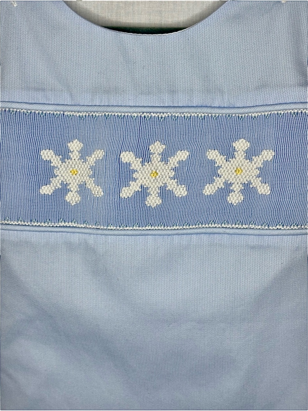 Remember Nguyen Girls 3T Blue Snowflake Pinafore Top Smocked Winter - Picture 5 of 10